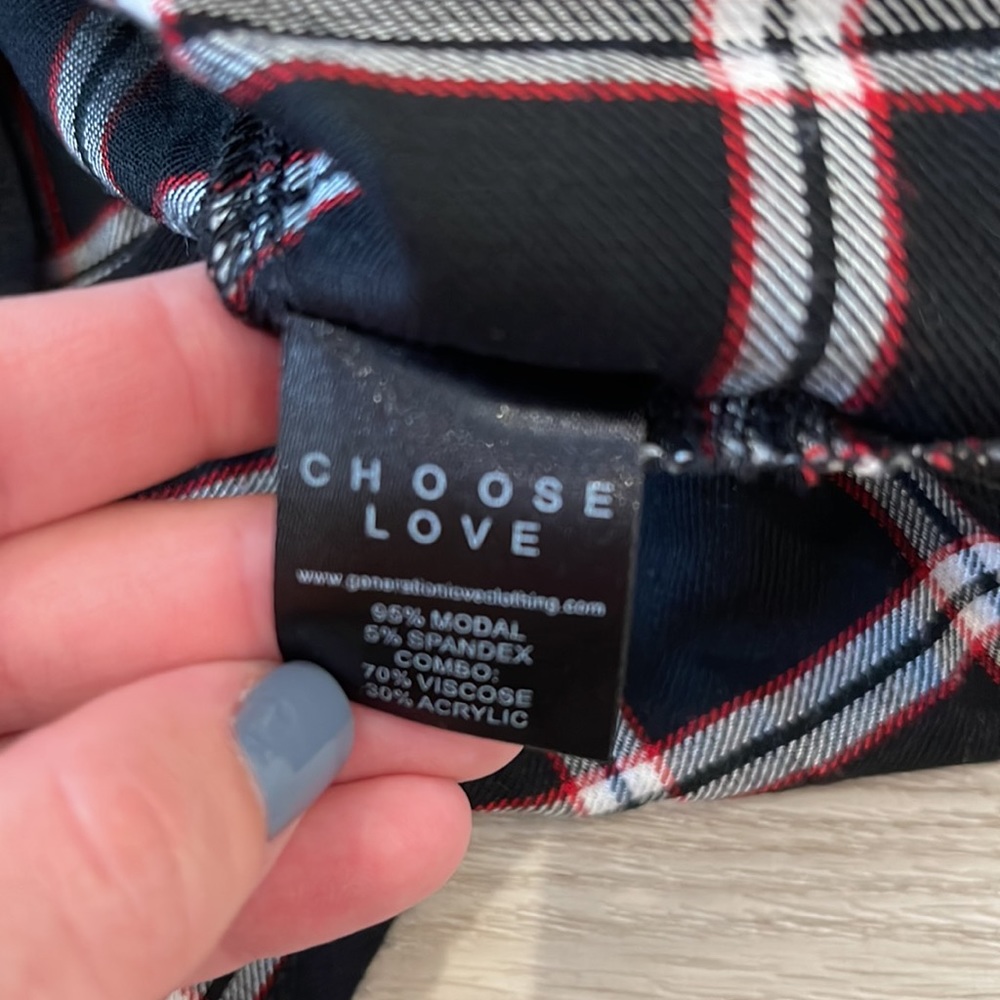 Generation Love Marta Plaid Double-layer Turtleneck Top In Black Plaid - Picture 3 of 5